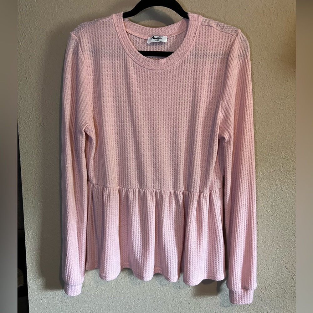 Light Pink Amalli Talli Peplum Blouse